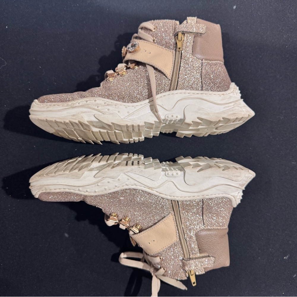 Monna Lisa Sparkly High-Top Sneakers with Zipper